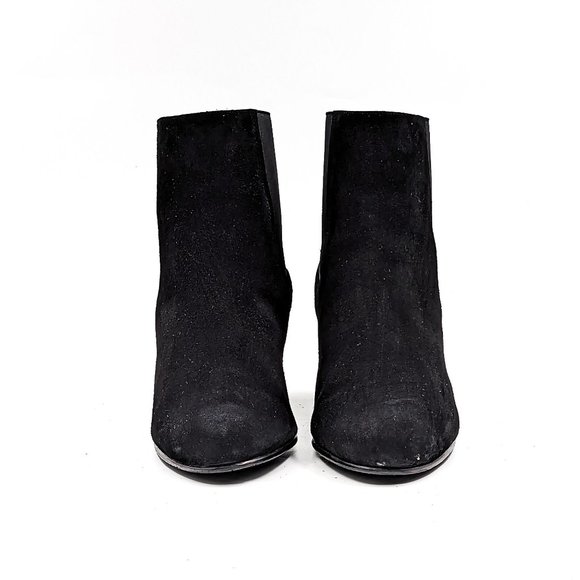 Stuart Weitzman Women Black Suede Dressy Office Wedge Ankle boots size 9.5 - Picture 2 of 12